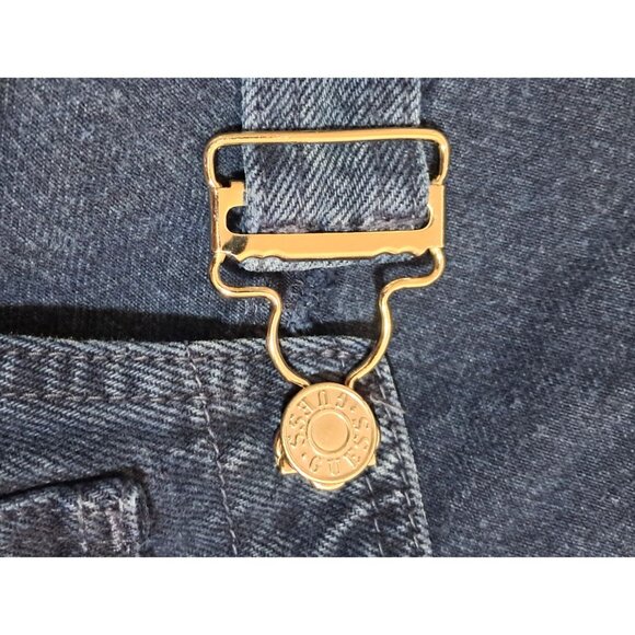 Vintage 90s Guess Overalls Y2K READ Womens Size 4 USA Indigo Blue Denim - Picture 13 of 15